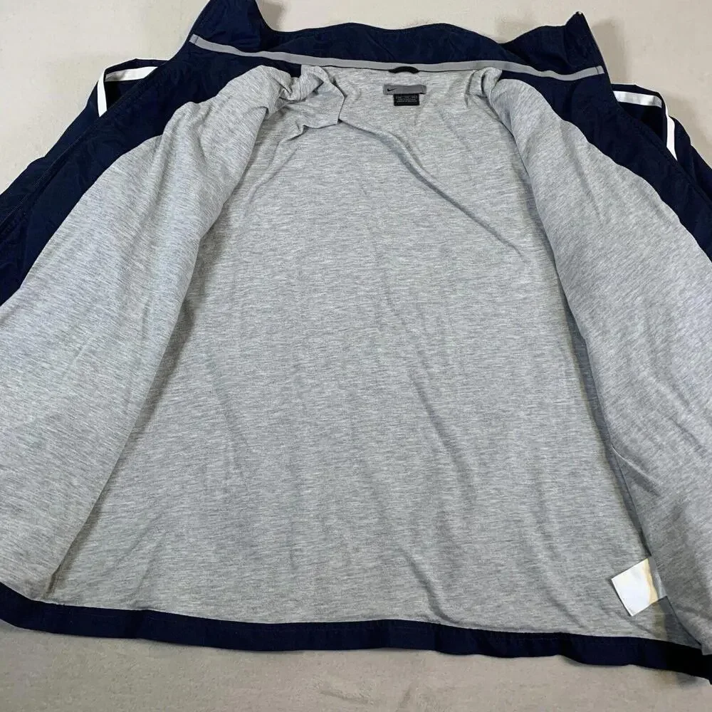 Vintage Nike Jacket Mens 2XL Blue Lined Full‎ Zip 90s Gray Tag Y2K Street Wear